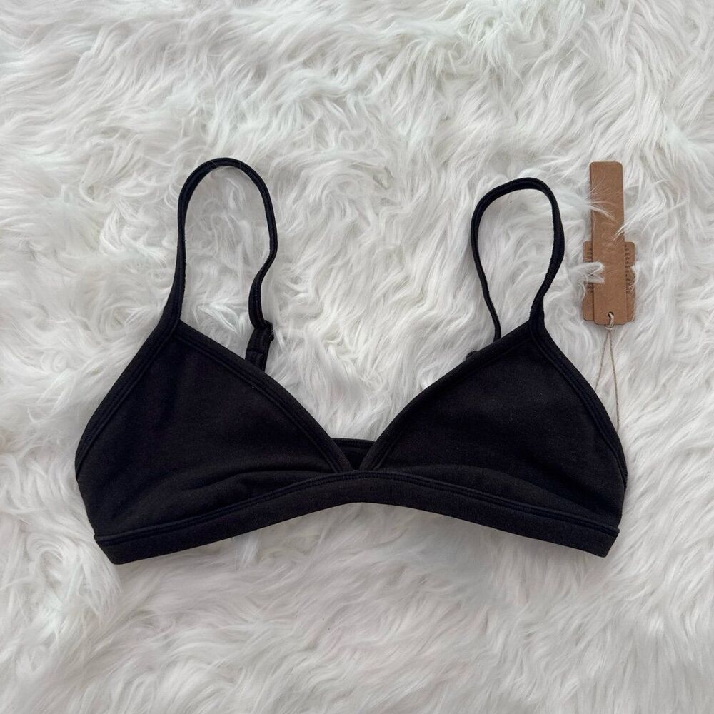 Skims Outdoor Tiny Triangle Bralette Washed Onyx Size Small